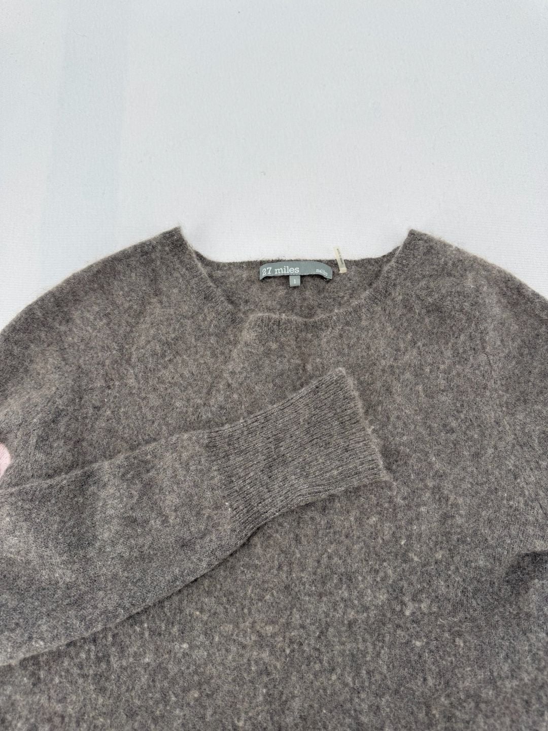 27 miles malibu Sweater Size 1 Gray Pink Striped Cashmere Knit 2