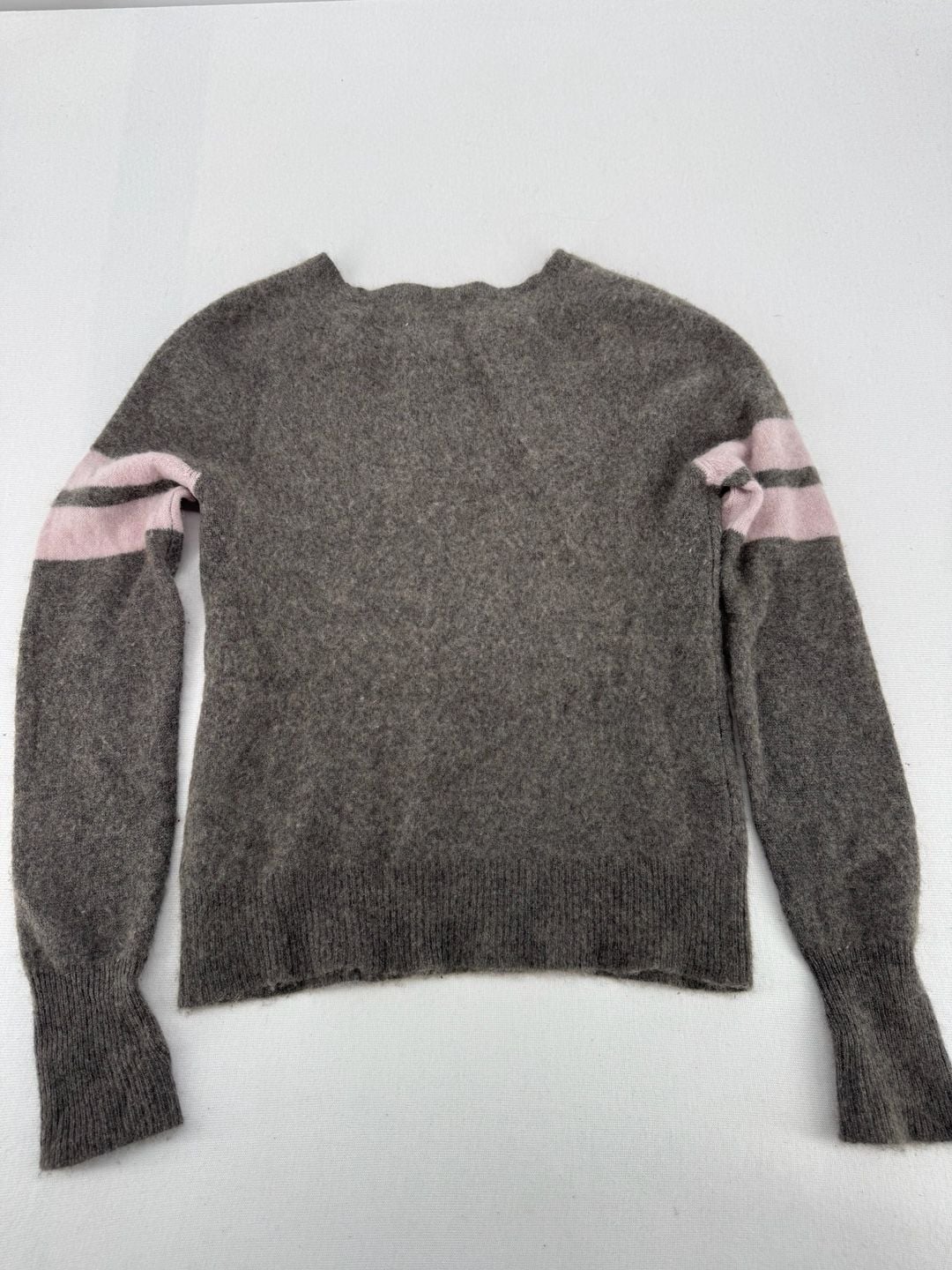 27 miles malibu Sweater Size 1 Gray Pink Striped Cashmere Knit 5