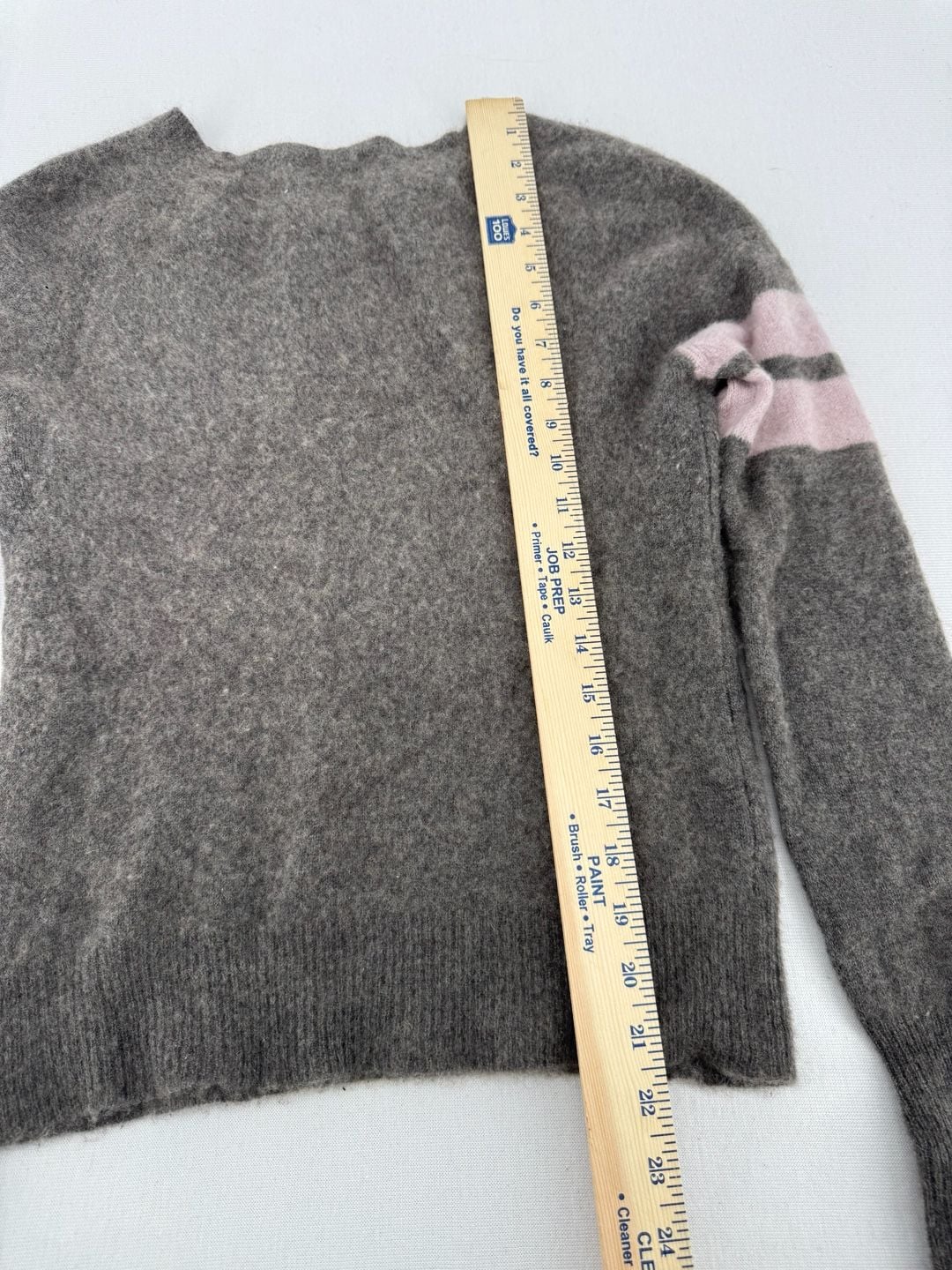 27 miles malibu Sweater Size 1 Gray Pink Striped Cashmere Knit 6