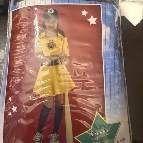 A League of Their Own Kit Girls XL Costume Racine Belles Baseball Uniform