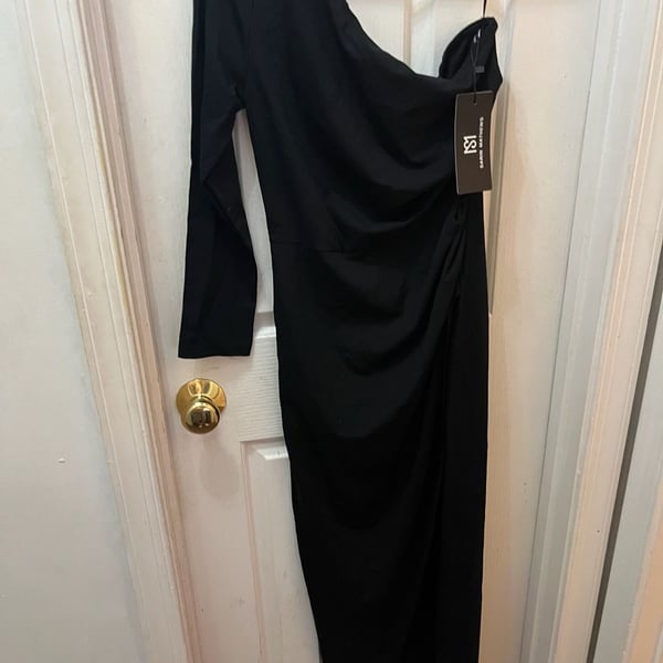 Sarin Mathews One Shoulder Maxi Dress Size M Black