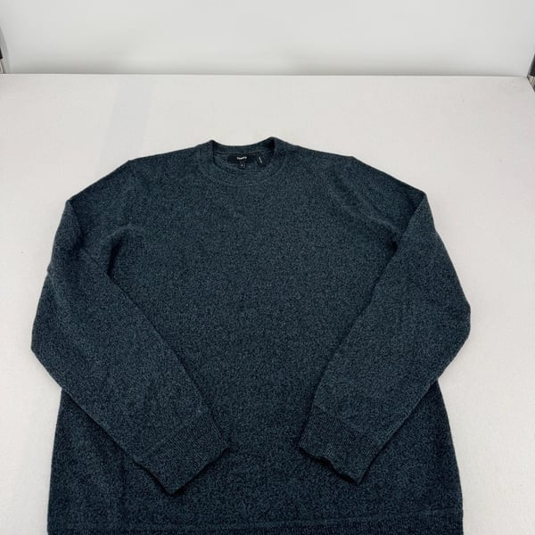 Theory Crewneck Sweater Size M Charcoal Gray Marled Knit Pullover