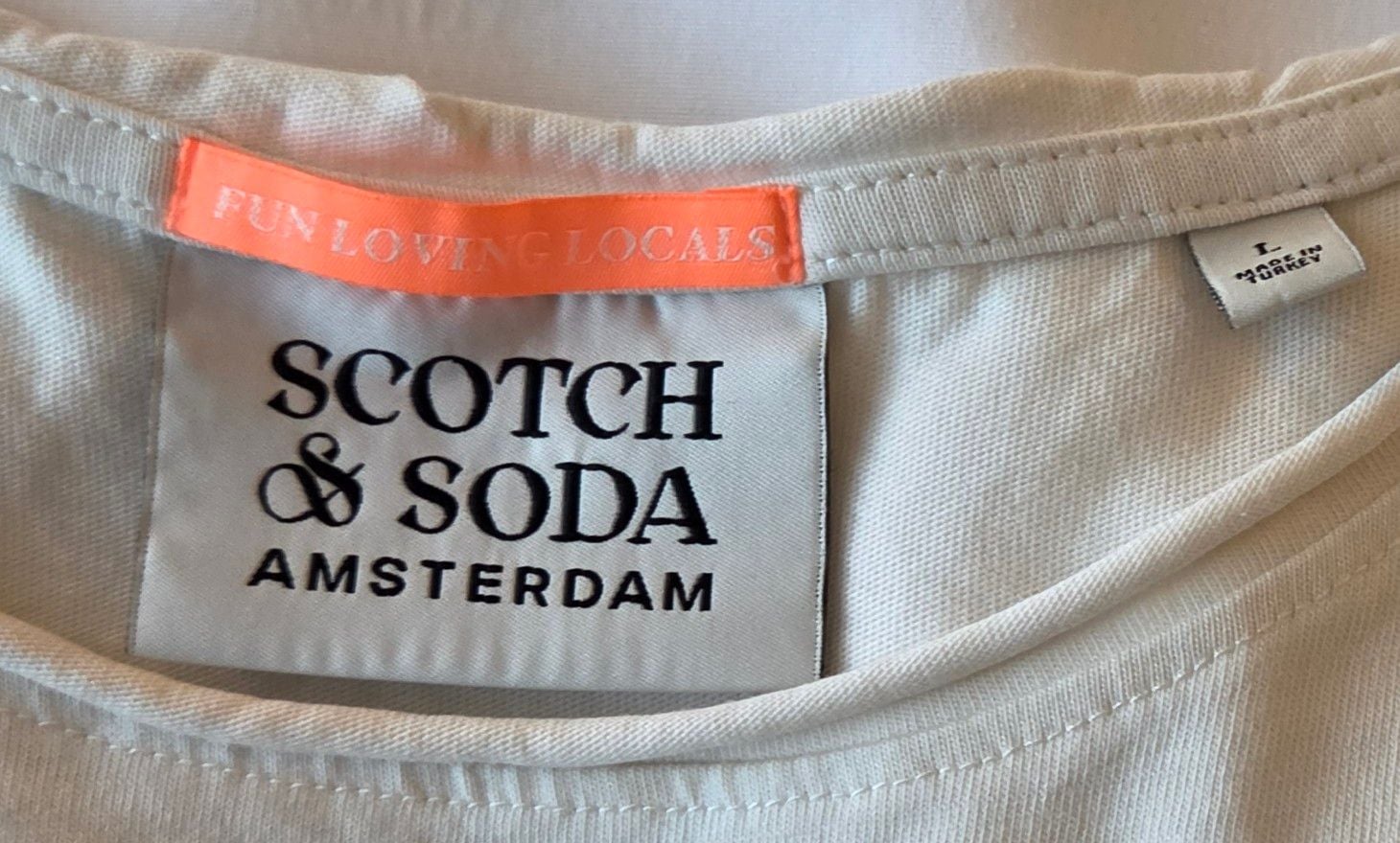 Scotch & Soda T-Shirt Size L White Organic Cotton Crewneck 3