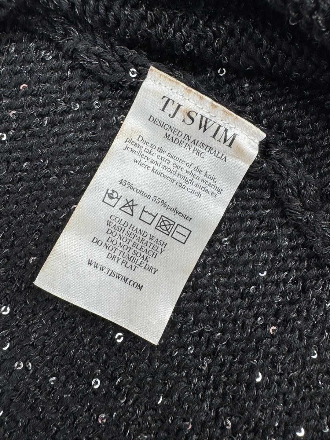 TJ Swim Dress Size XS/S Black Sequin Halter Mini 8