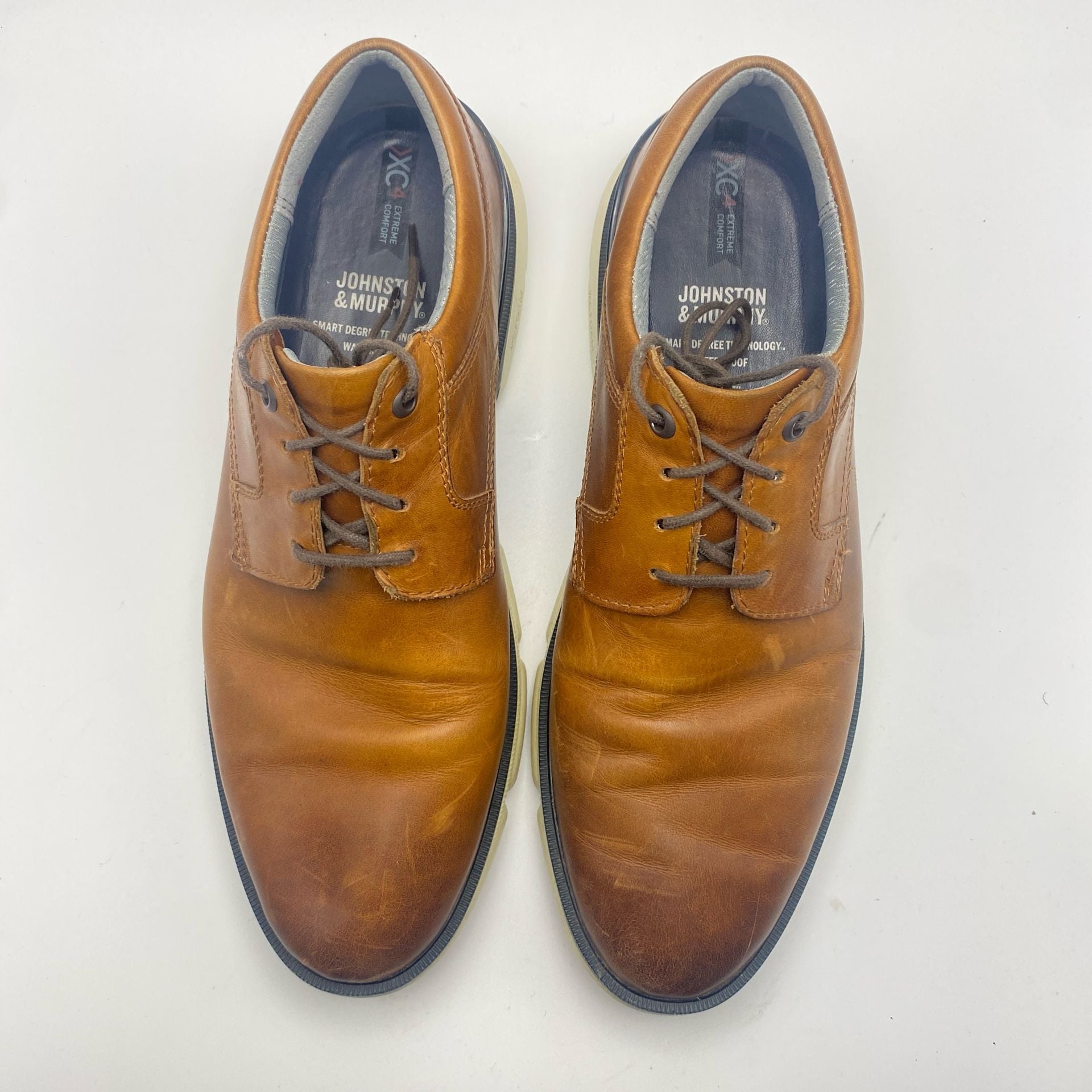 Johnston & Murphy XC4 Tanner Plain Toe Oxford Size 10M Brown Leather (DS1024) 4