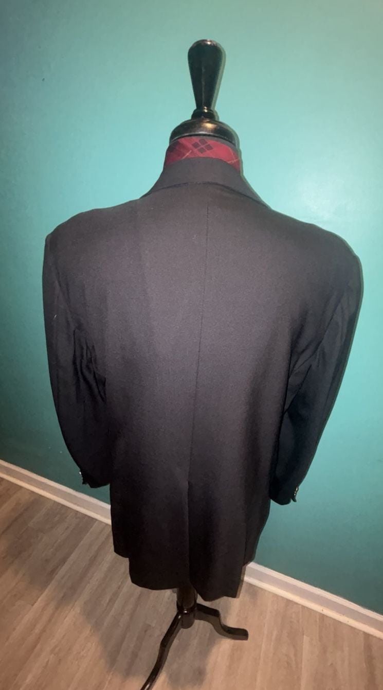 Southwick Van Boven Blazer Sport Coat Jacket Gold Buttons Black Wool 7