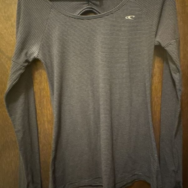 O'Neill 365 Women's Striped Long Sleeve Activewear Top with Open Back