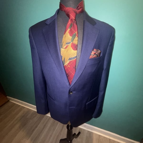 Peter Millar Blazer Sport Coat Blue Wool Suit Jacket