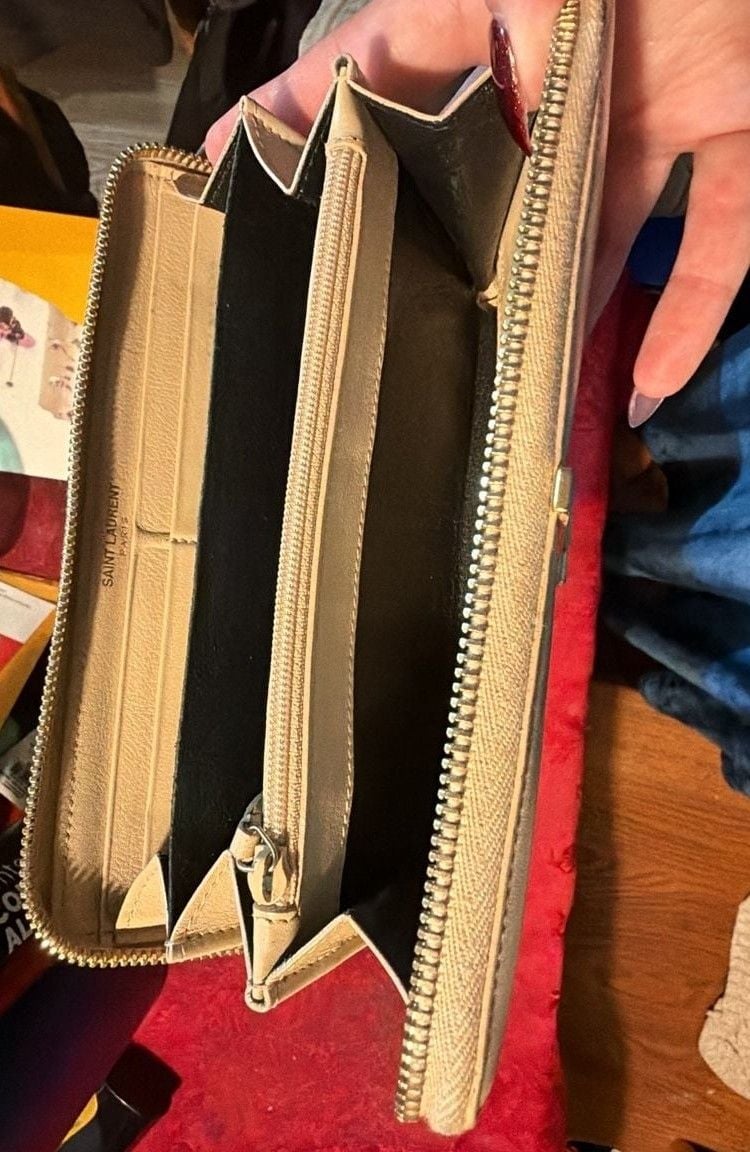 Saint Laurent Classic Y Ligne Zip Around Wallet Beige Leather 5
