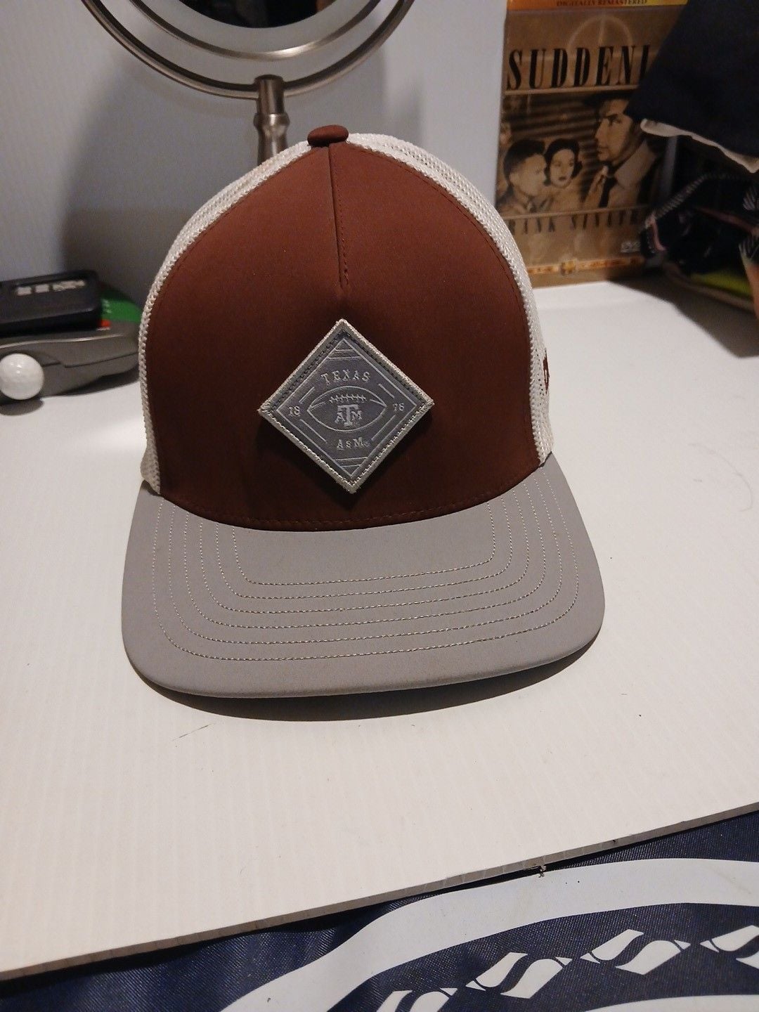 Hooey Texas A&M Flexfit Hat Size L-XL Maroon White Gray Diamond Patch 2