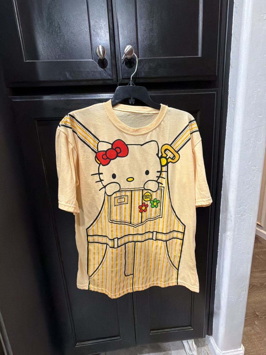 Hello Kitty Graphic T-Shirt Yellow Overalls Print 2