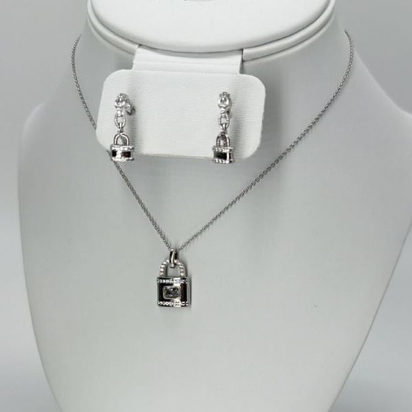 BP The Legacy Lock Necklace & Lockdown Hoops Set .925 SET