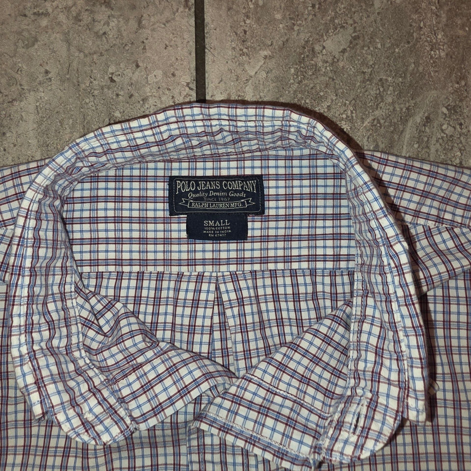 Vintage Y2K Polo Jeans Co Ralph Lauren Plaid Short Sleeve Size Small 3