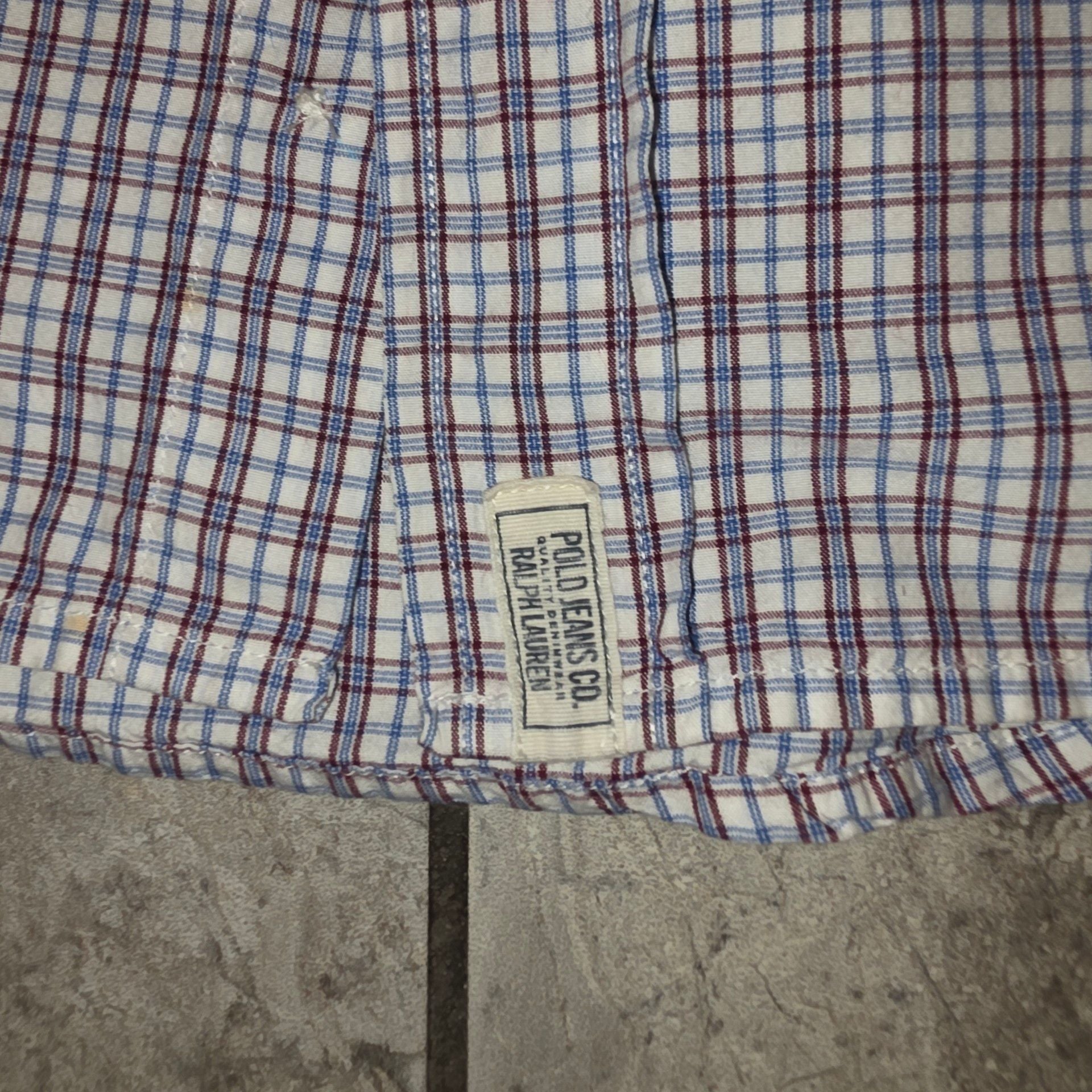 Vintage Y2K Polo Jeans Co Ralph Lauren Plaid Short Sleeve Size Small 4