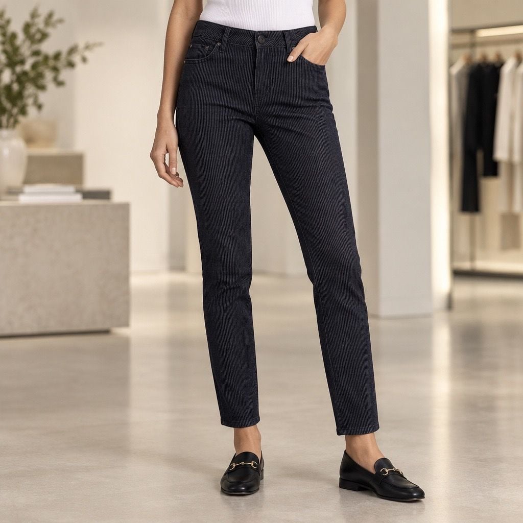 Bandolino Selene Pants Size 10P Black Pinstripe Stretch 2