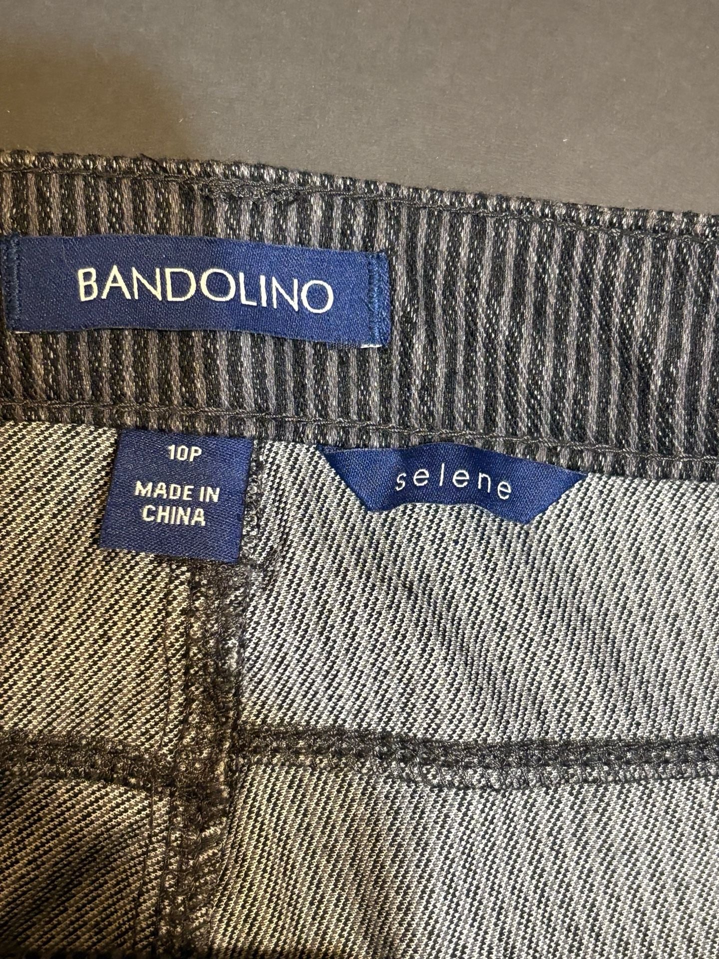 Bandolino Selene Pants Size 10P Black Pinstripe Stretch 3