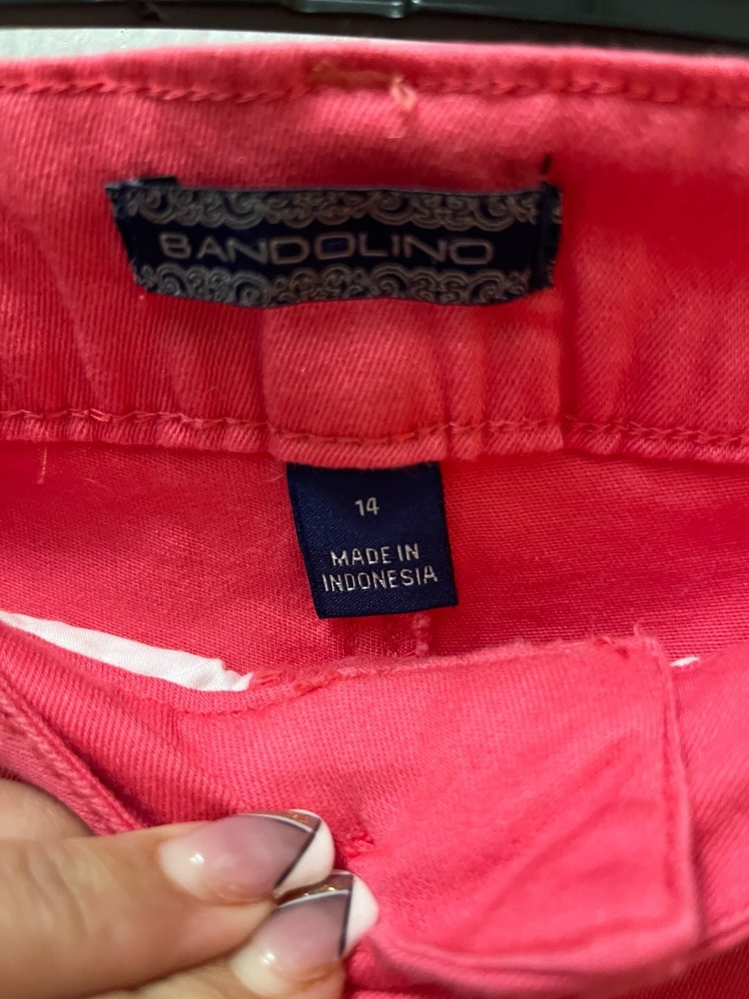 Bandolino Capri Pants Size 14 Coral Pink Cuffed Jeans 3