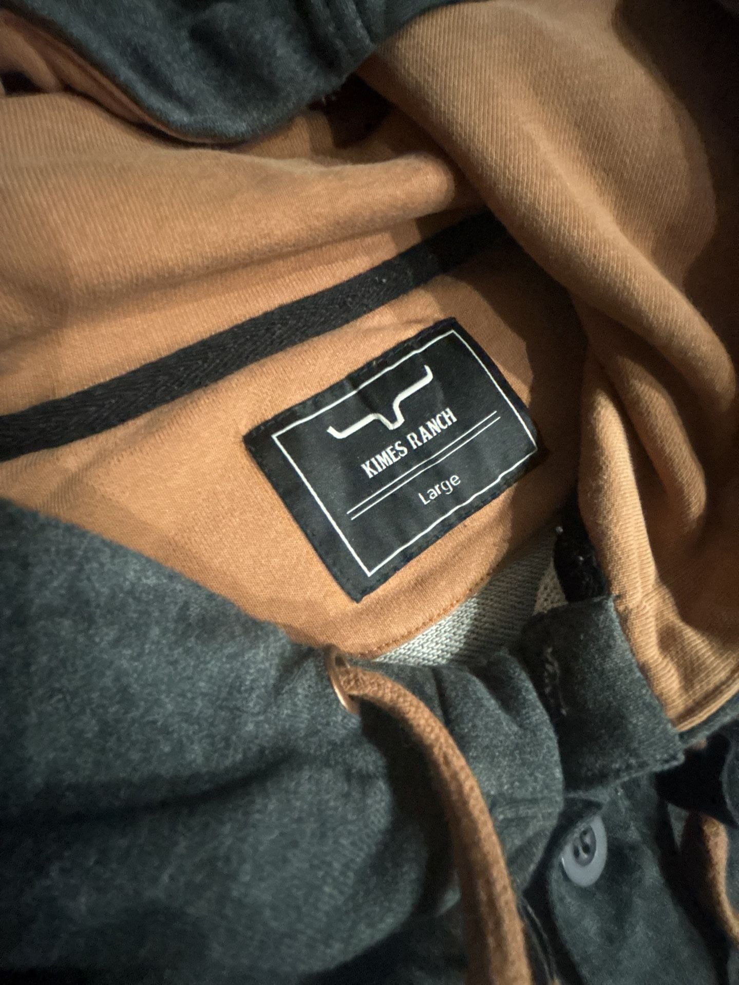 Kimes Ranch Ranch Ready Hoodie Size Large Gray Pullover 5