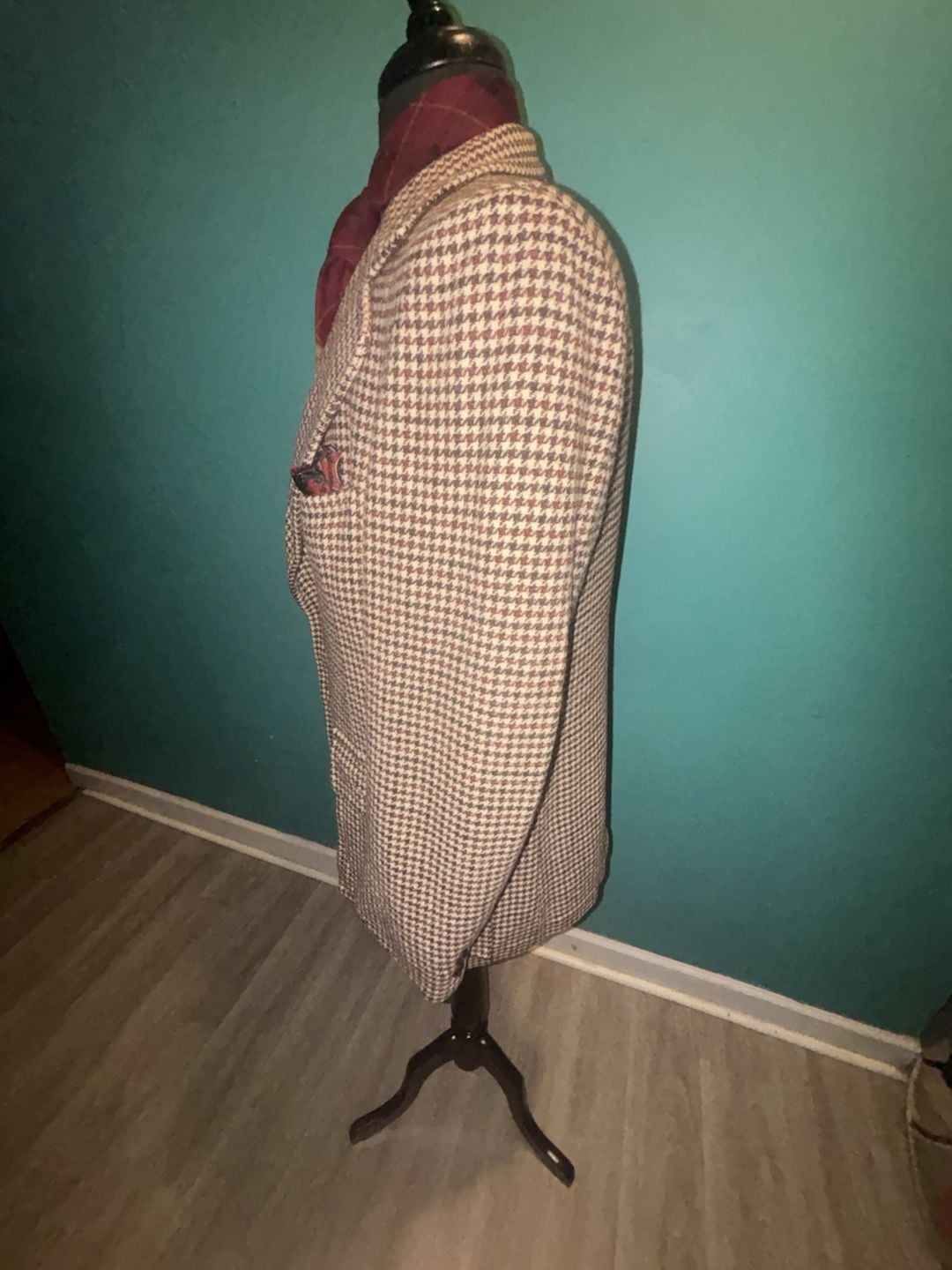 Brookfield Houndstooth Sport Coat Blazer Brown Wool Jacket 44 7