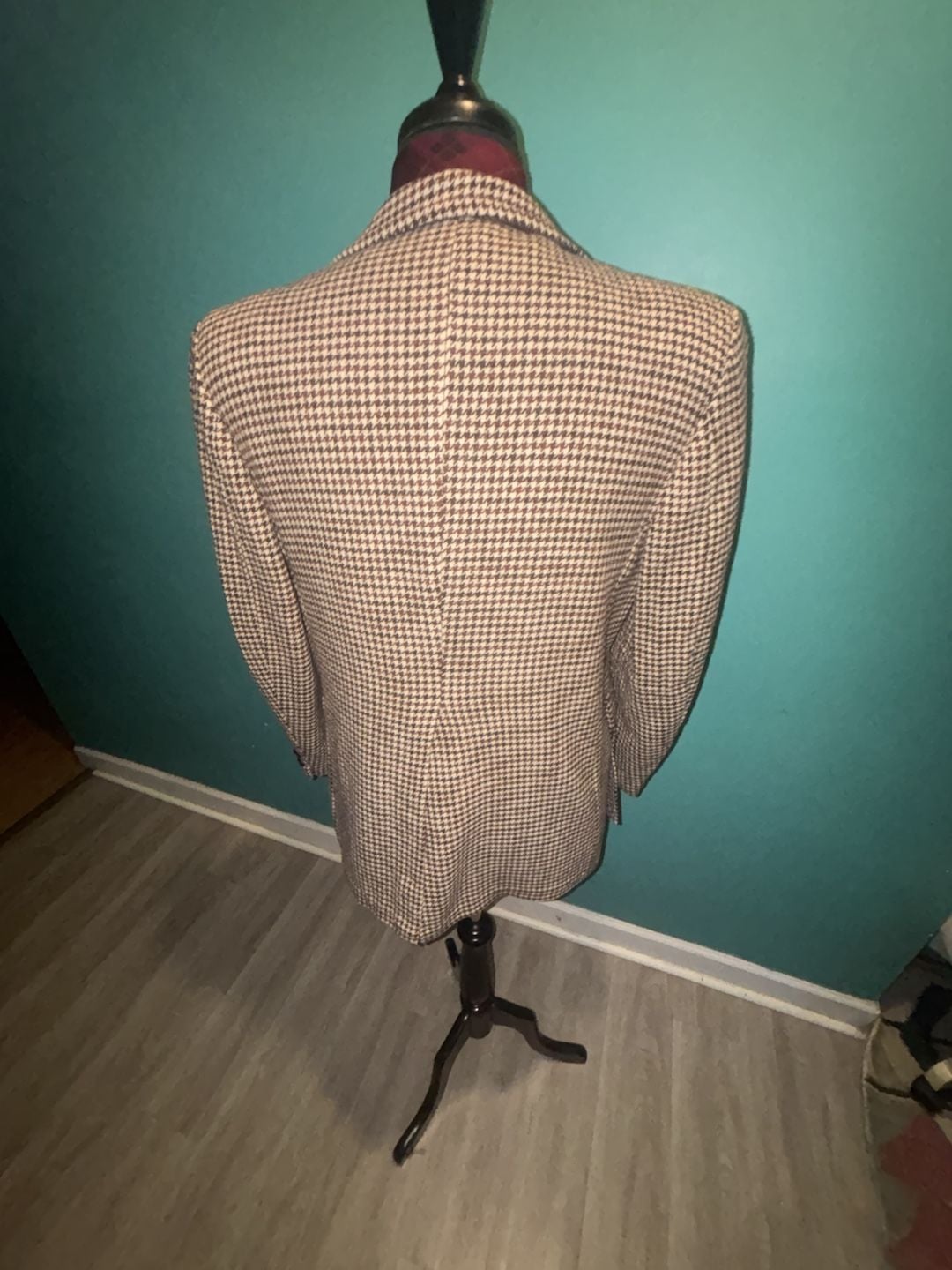Brookfield Houndstooth Sport Coat Blazer Brown Wool Jacket 44 8