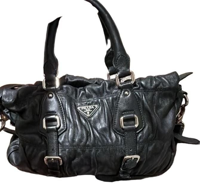 Prada Gaufre Nappa Leather Handbag Black 2