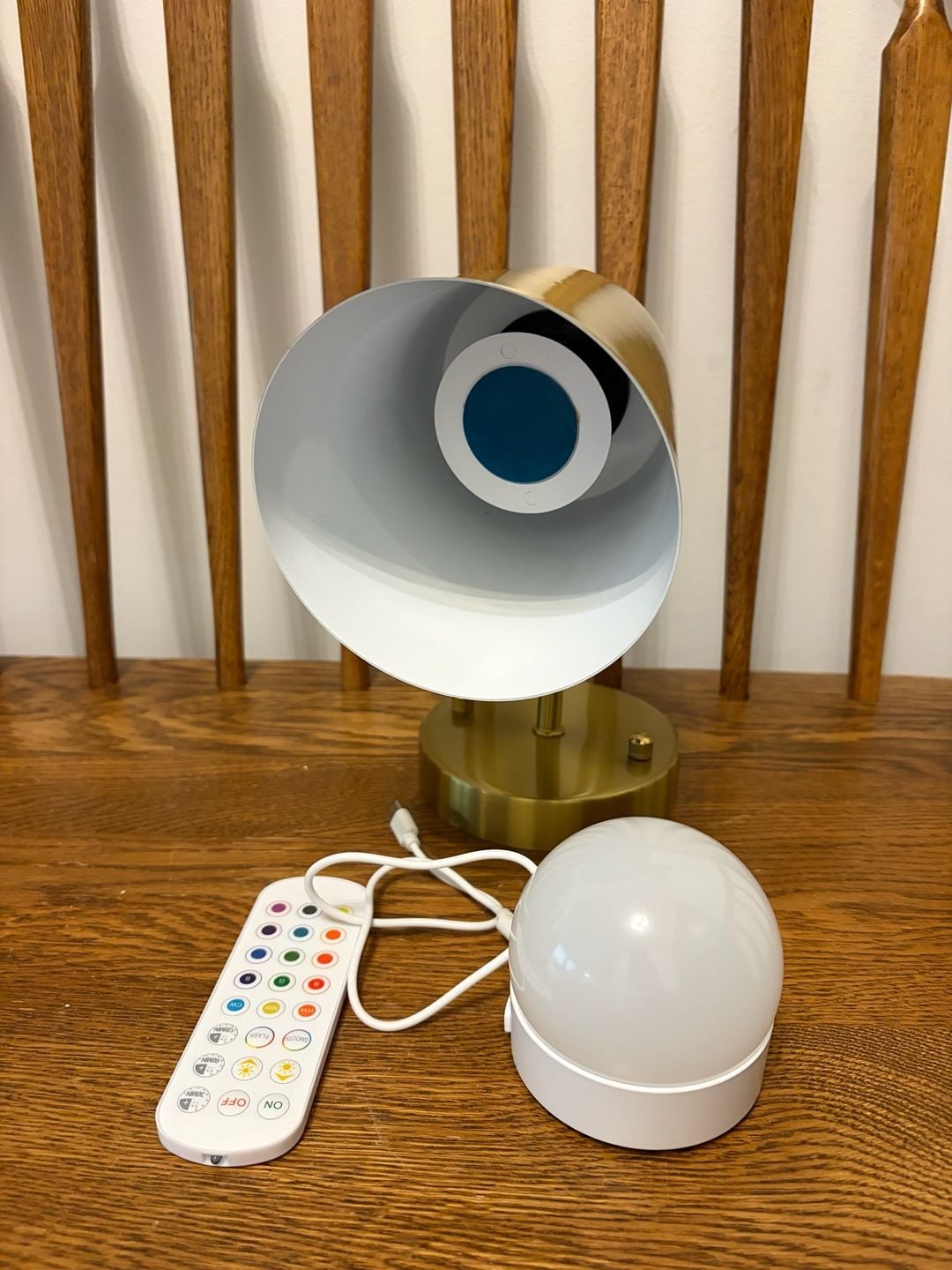 Gold Metal Adjustable Task Desk Lamp with LED Bulb and Remote Control 2