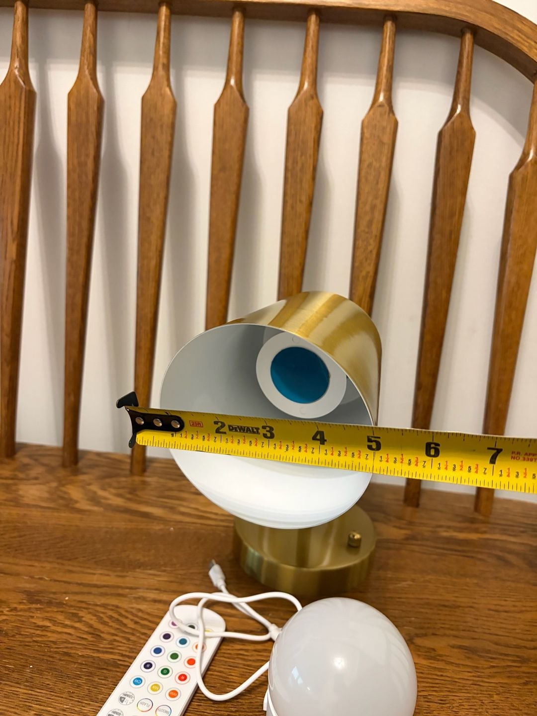 Gold Metal Adjustable Task Desk Lamp with LED Bulb and Remote Control 4