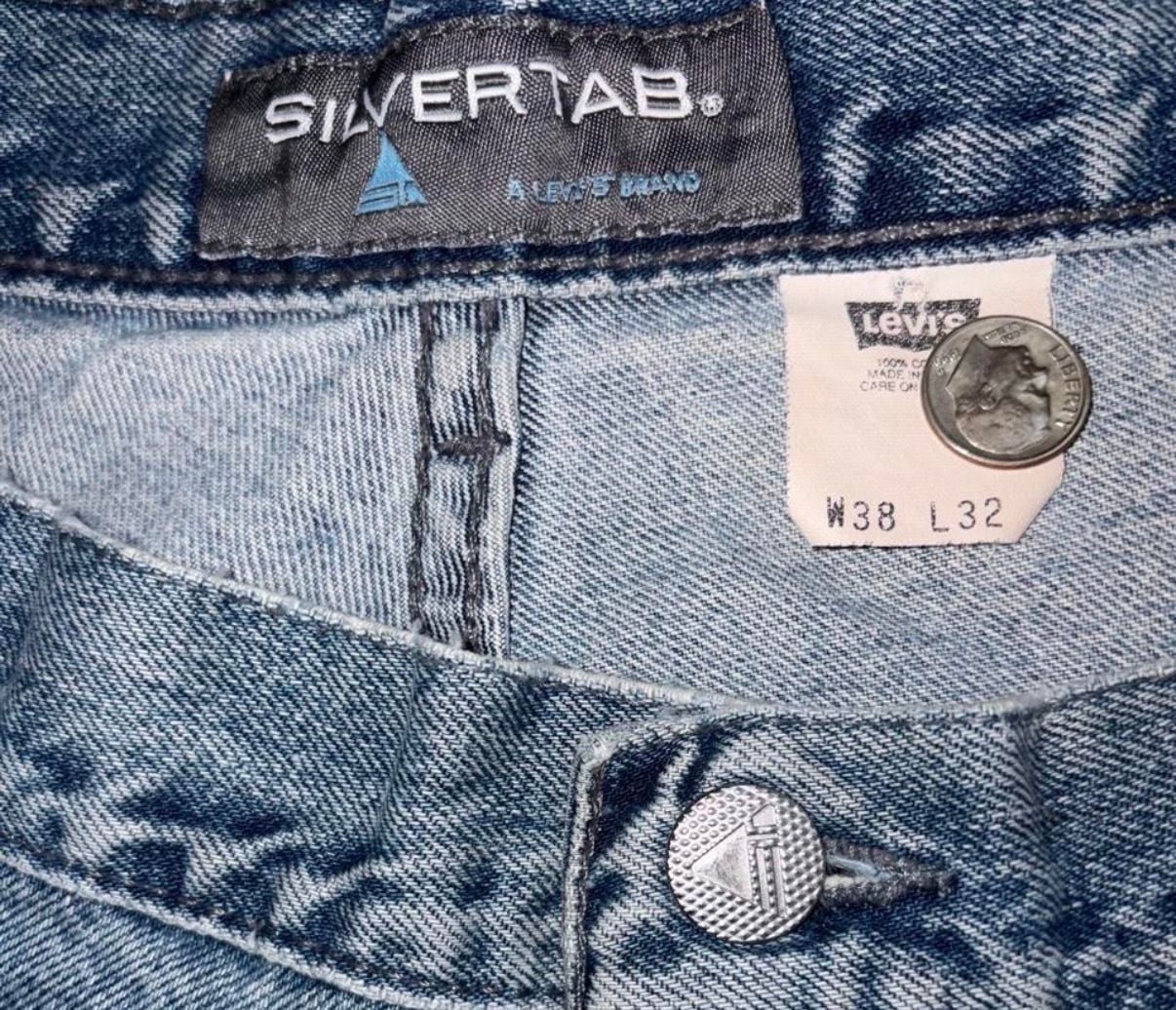Levi's Silvertab Baggy Jeans Size W38 L32 Light Wash Denim 4