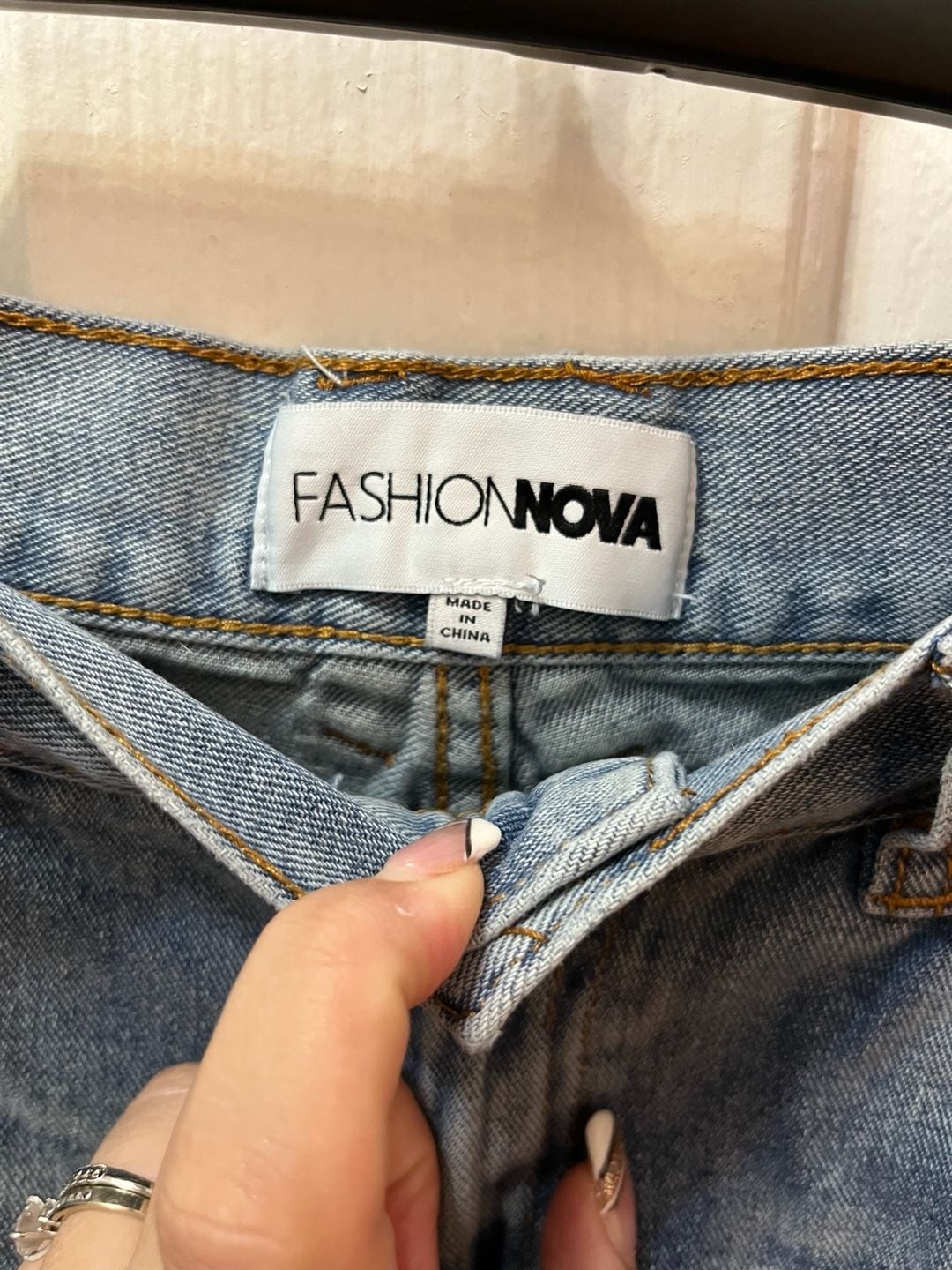 Fashion Nova Jeans Size 5 Light Wash Straight Leg Cotton 3