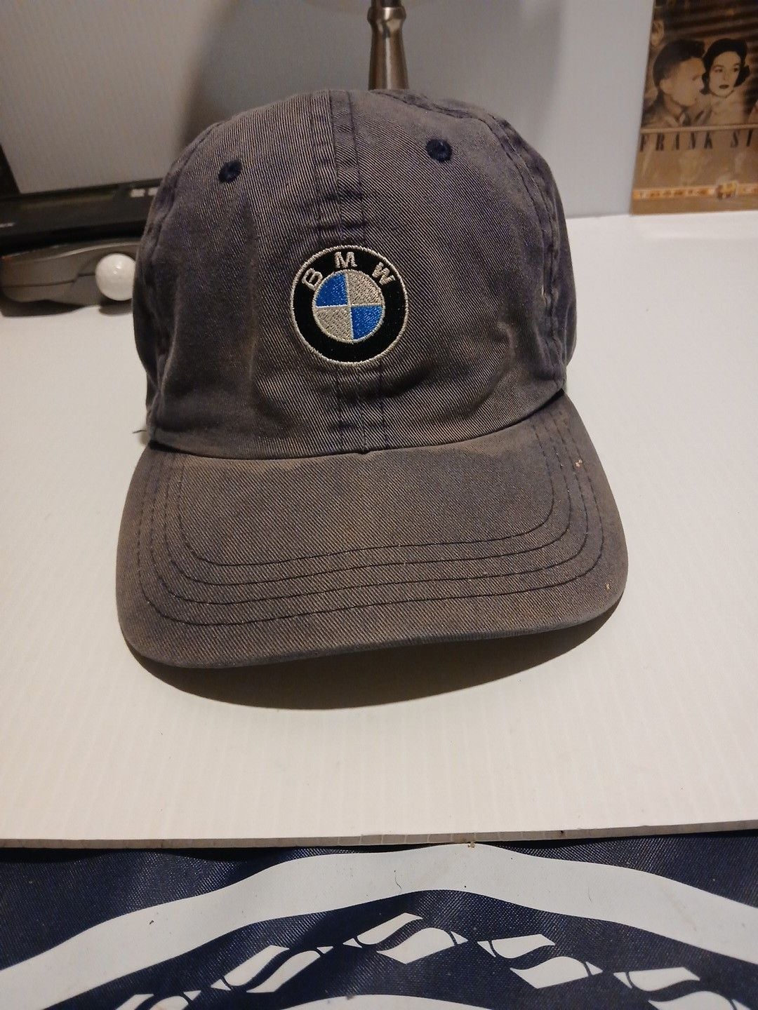 BMW Embroidered Logo Vintage Faded Cotton Dad Hat Blue Adjustable 2