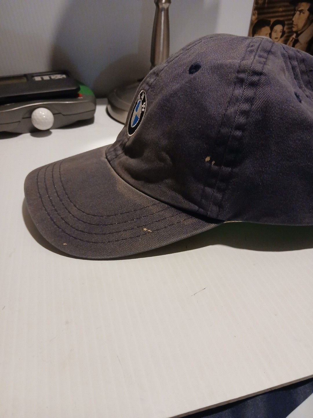 BMW Embroidered Logo Vintage Faded Cotton Dad Hat Blue Adjustable 6