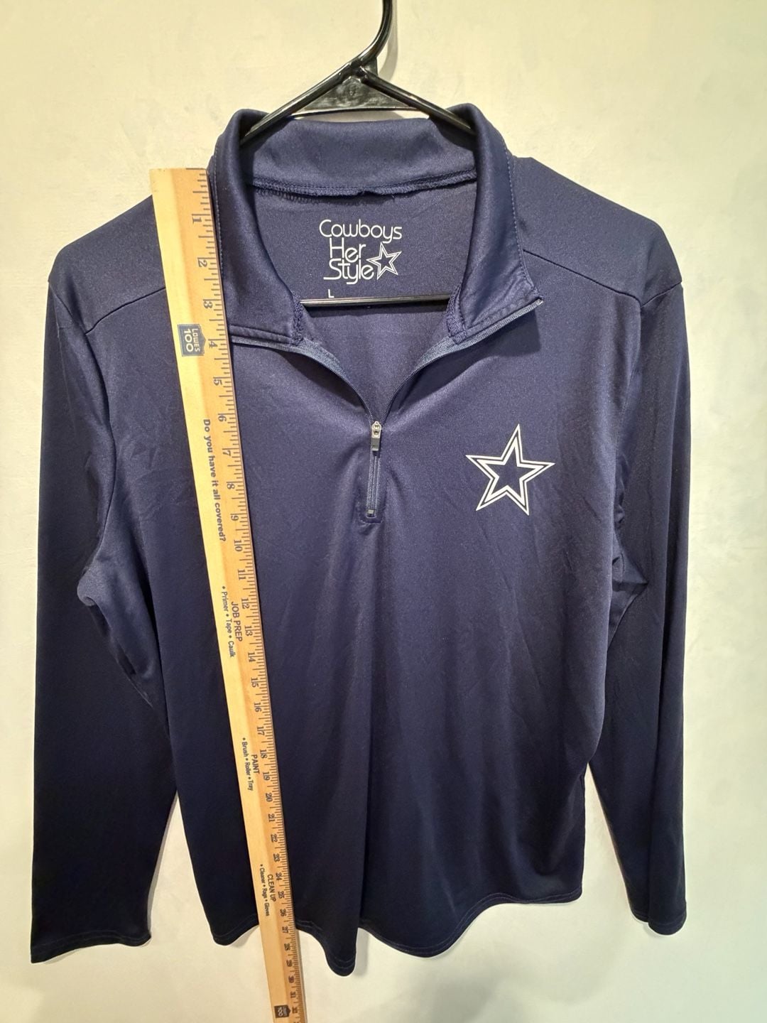 Cowboys Her Style Dallas Cowboys 1/4 Zip Pullover Size L Navy 7