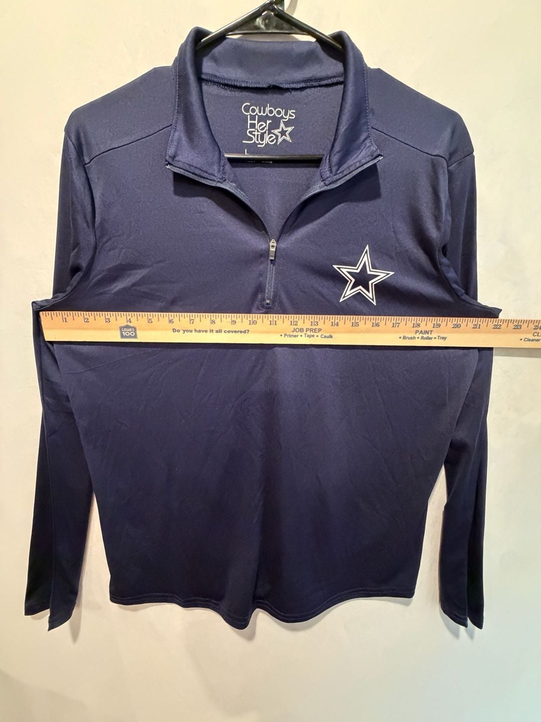 Cowboys Her Style Dallas Cowboys 1/4 Zip Pullover Size L Navy 8