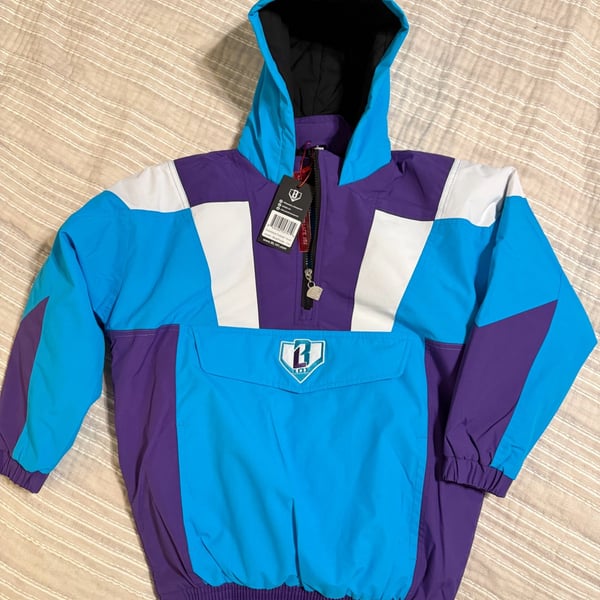 Baseball Lifestyle 101 Colorblock Pullover Jacket YXL Blue Purple