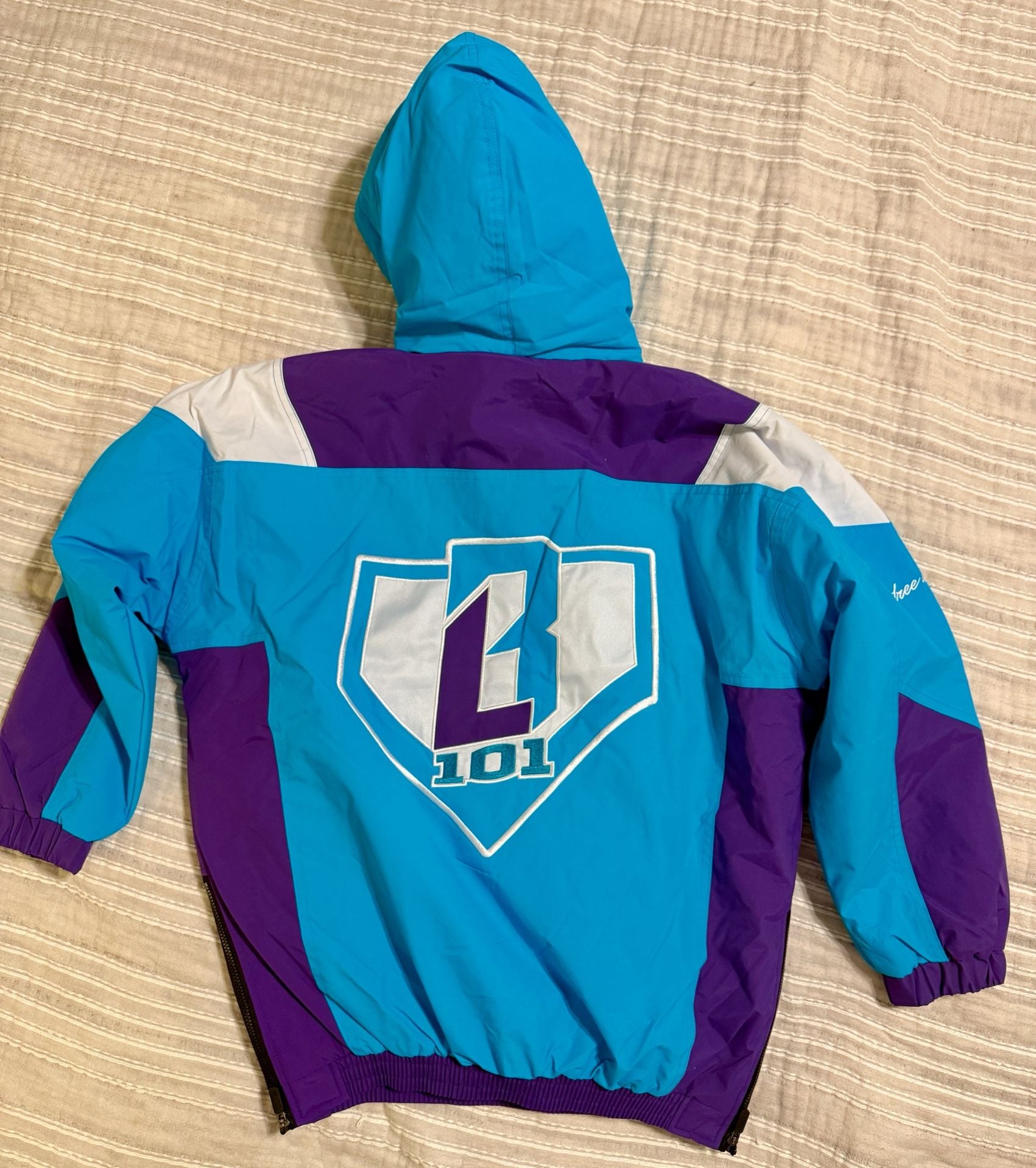 Baseball Lifestyle 101 Colorblock Pullover Jacket YXL Blue Purple 3