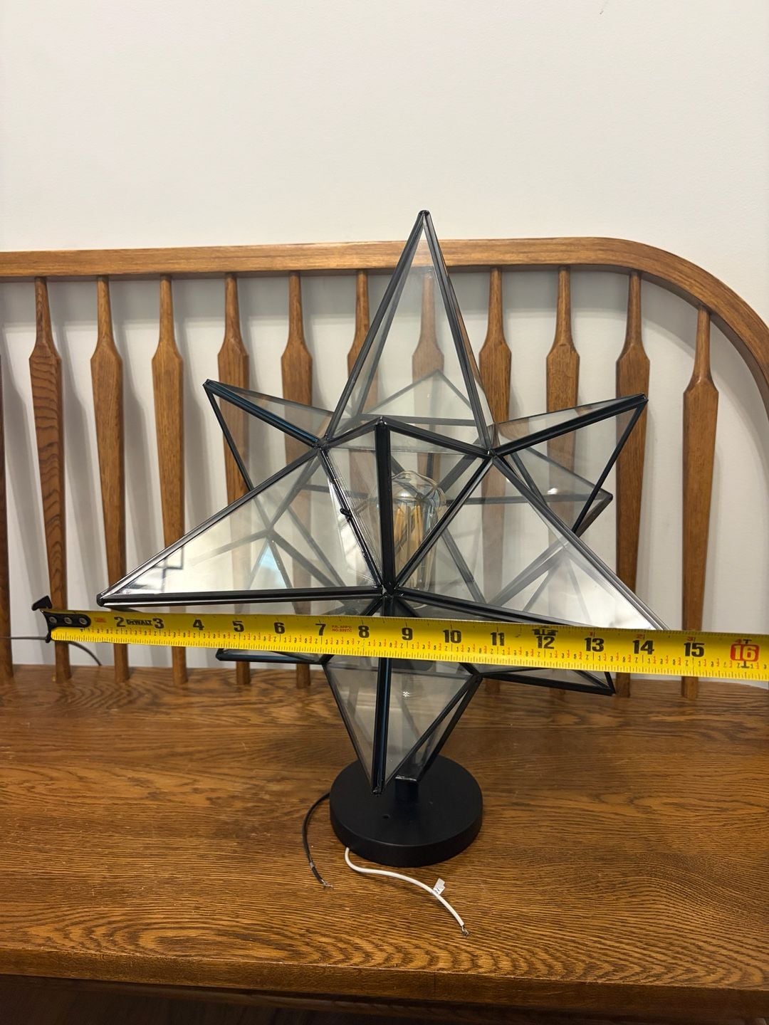 Moravian Star Table Lamp Glass Metal Black 4