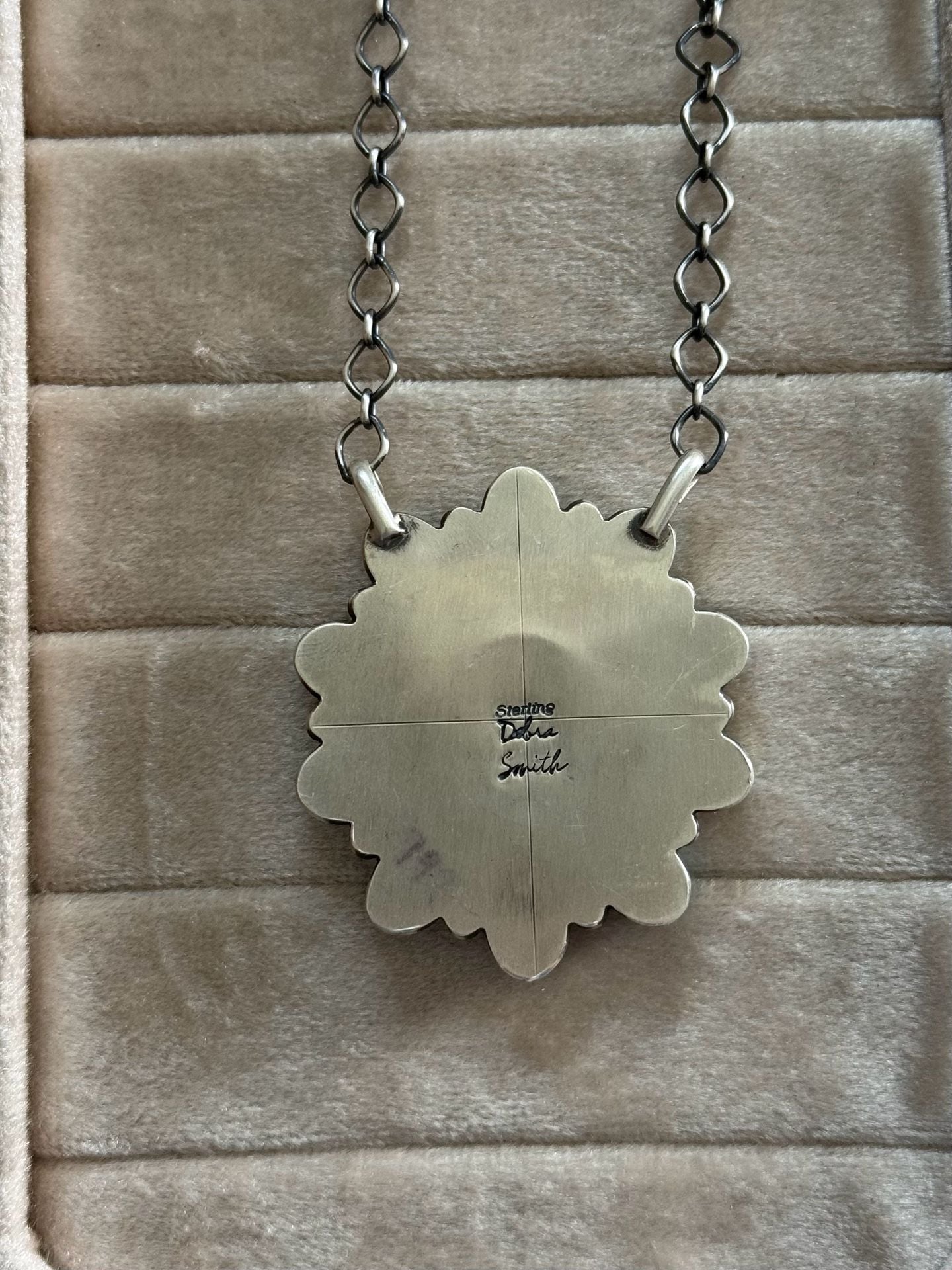 Debra Smith Sterling Silver Turquoise Cluster Pendant Necklace 4