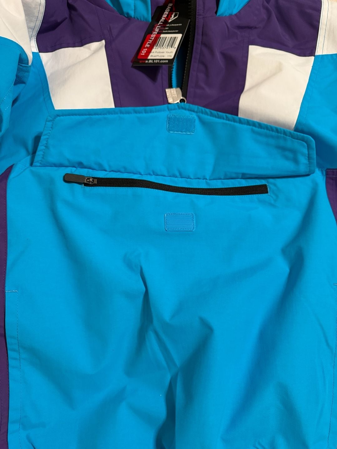 Baseball Lifestyle 101 Colorblock Pullover Jacket YXL Blue Purple 10