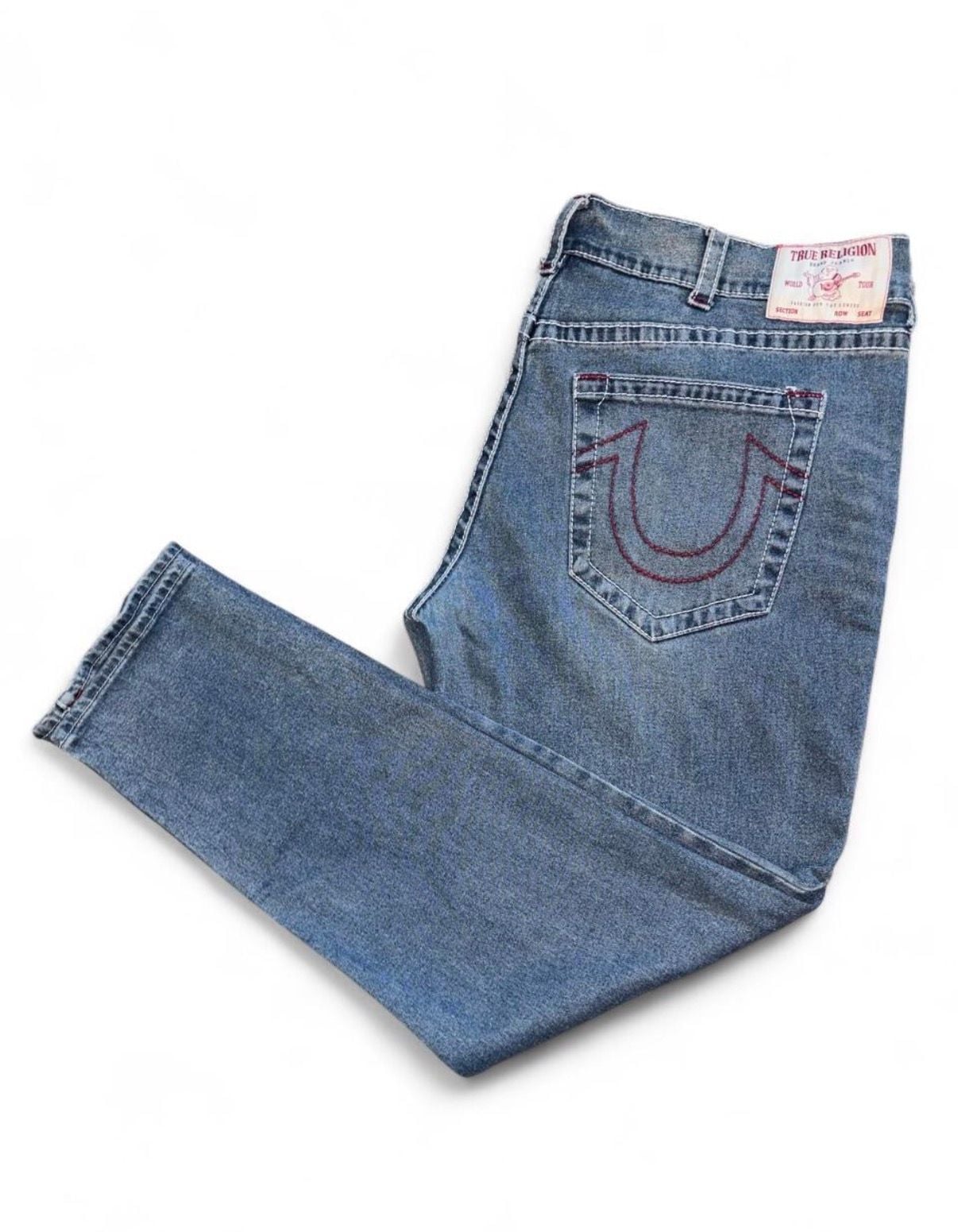 True Religion Rocco Relaxed Skinny Jeans Size 44 Blue Denim 2