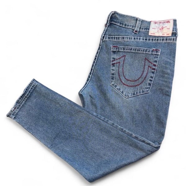 True Religion Rocco Relaxed Skinny Jeans Size 44 Blue Denim