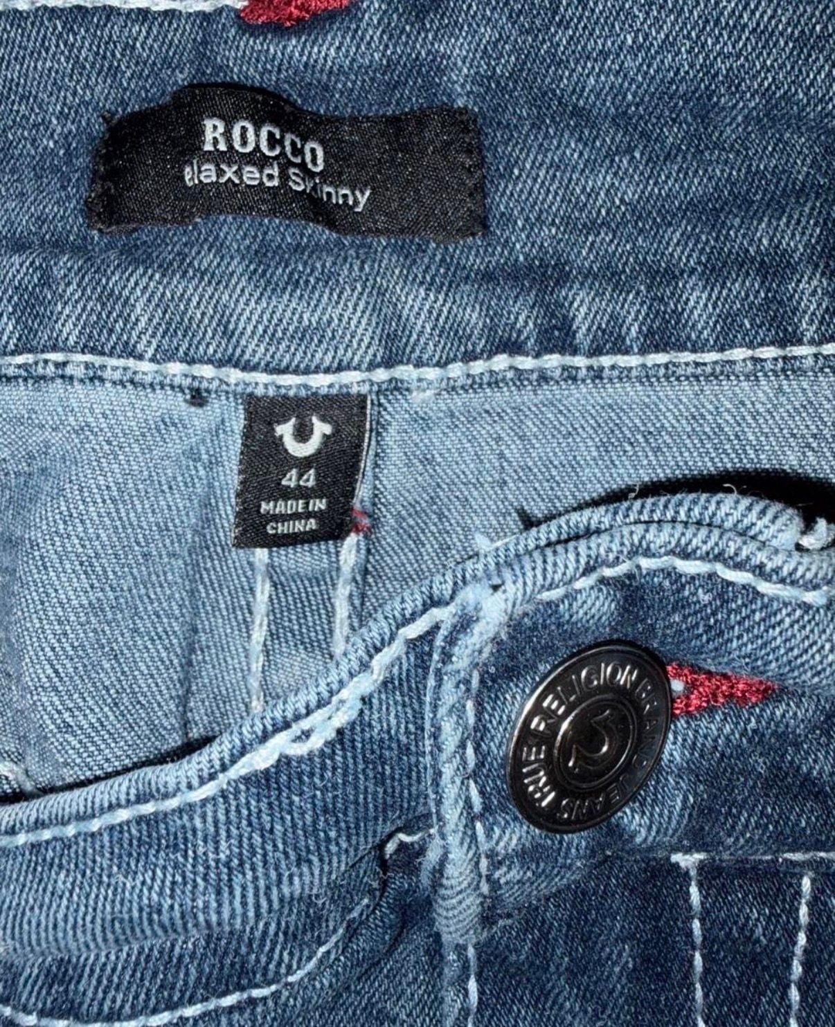 True Religion Rocco Relaxed Skinny Jeans Size 44 Blue Denim 4