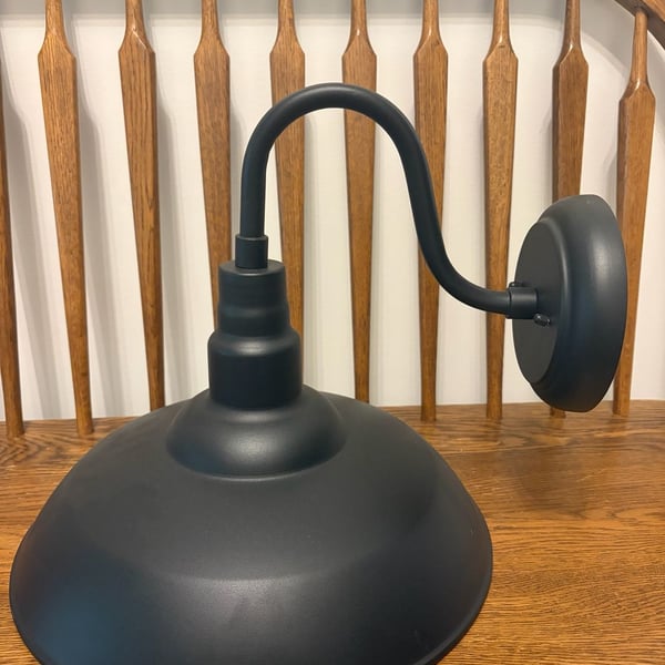 Black Gooseneck Outdoor Barn Wall Sconce Light Fixture Model 93507BL