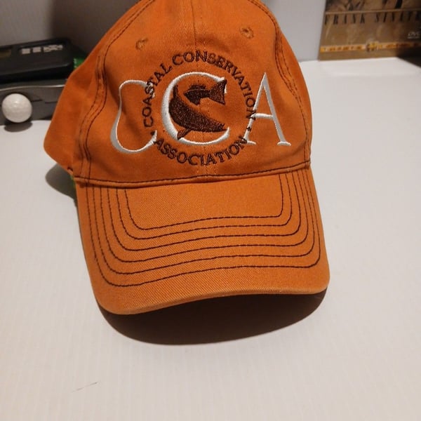 Coastal Conservation Association Hat Orange Embroidered Cotton