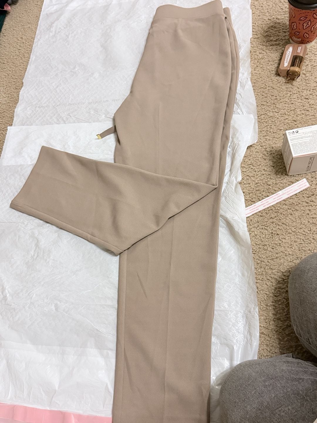Nycc New York Clothing Co pants size 10 beige tie 4