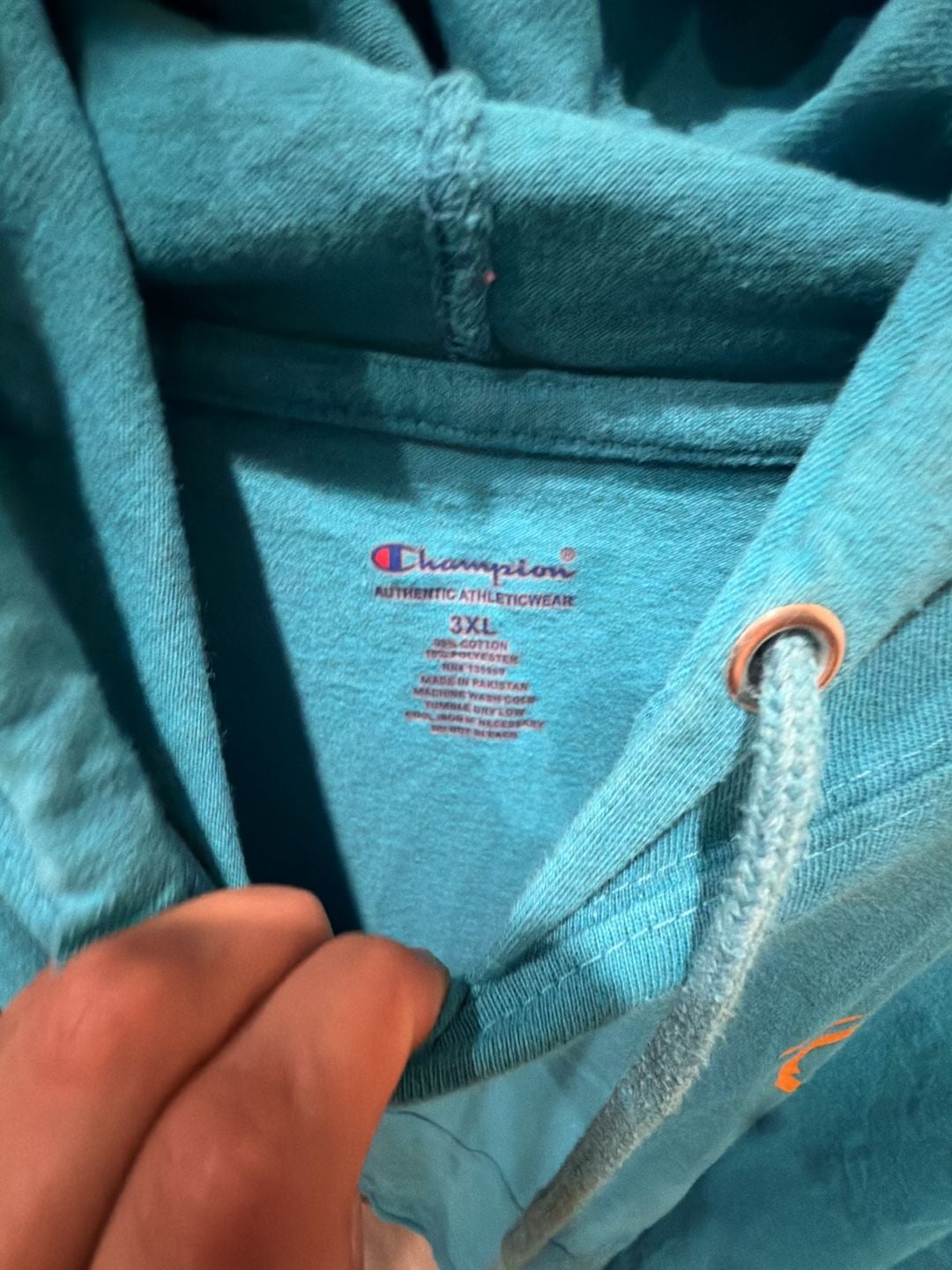 Champion Lightweight Hoodie Sweatshirt Size 3XL Teal Blue 3
