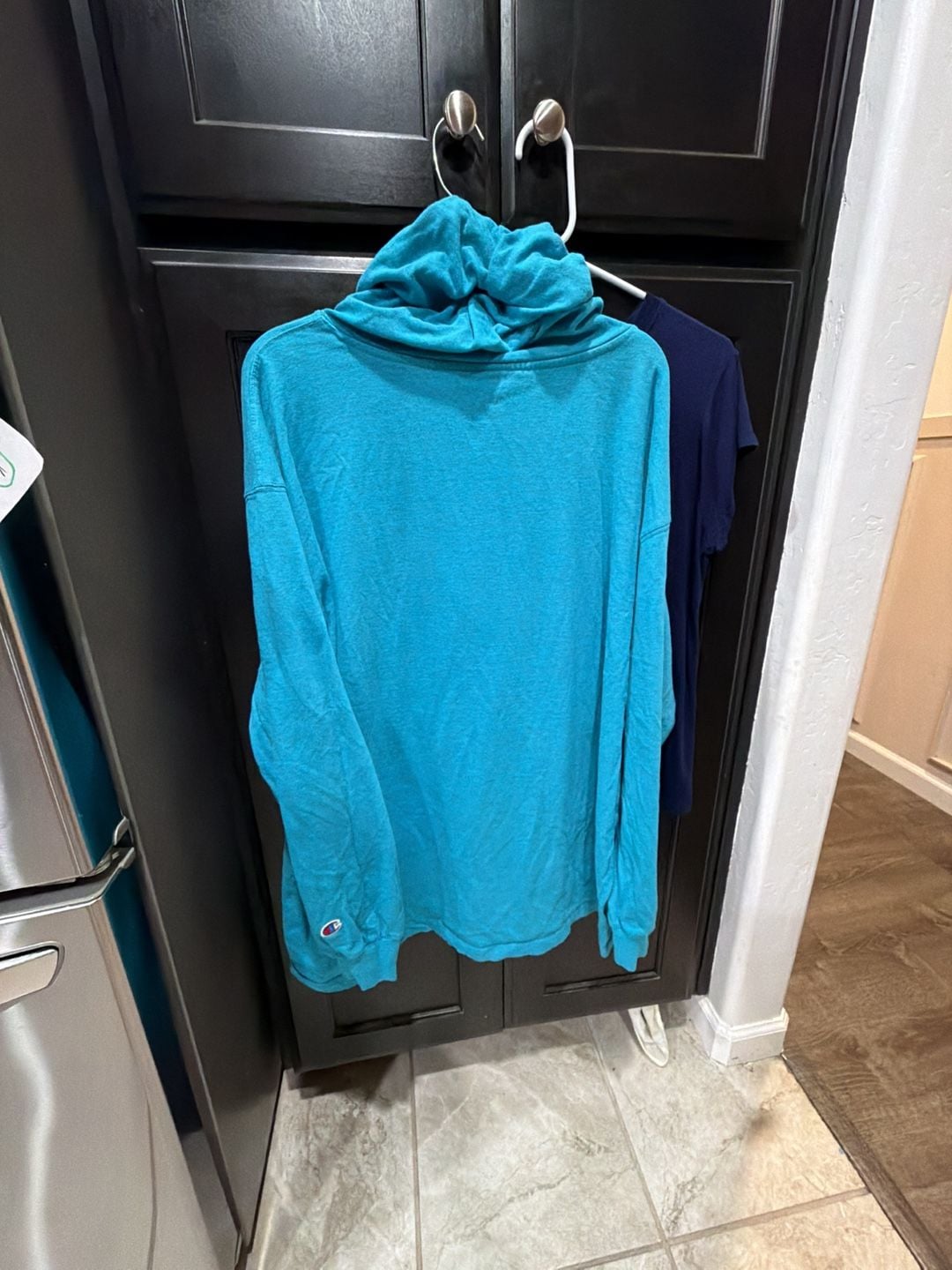 Champion Lightweight Hoodie Sweatshirt Size 3XL Teal Blue 4