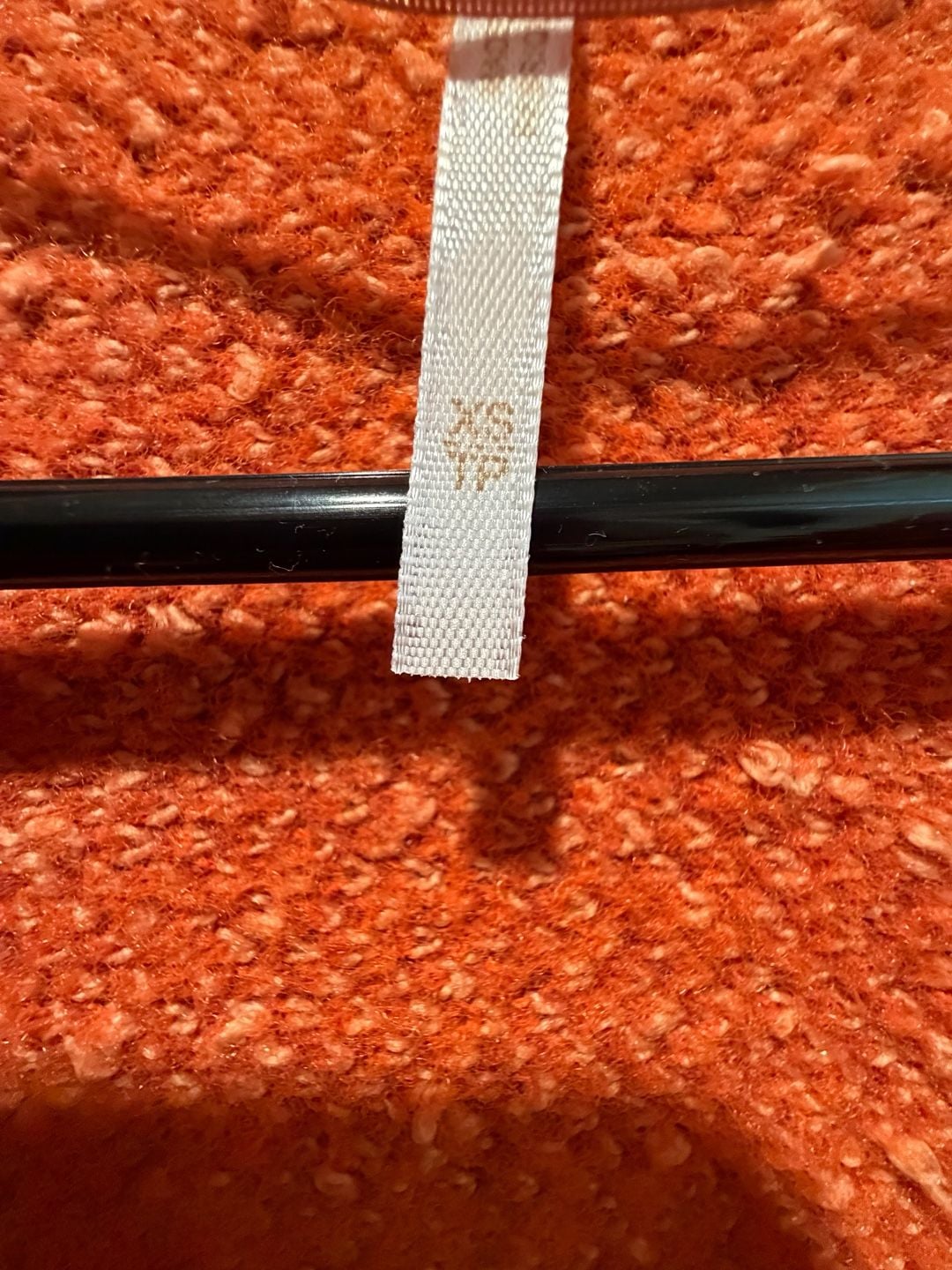 Free People Oversized Plaid Sweater XS Orange V-Neck Long Sleeve 4