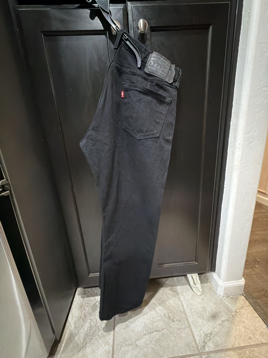 Levi's 501 Straight Jeans 36x30 Black Denim 1