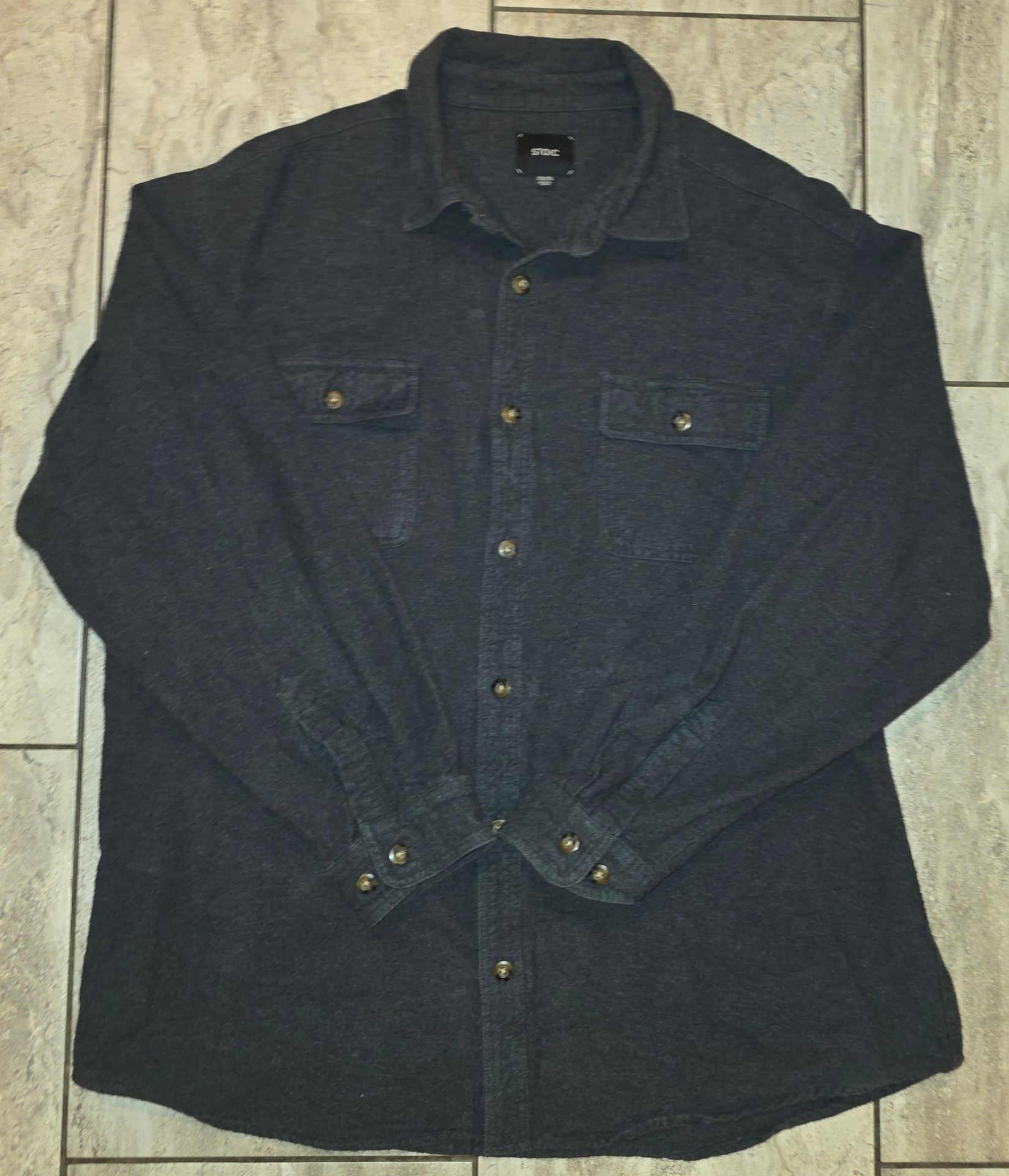 Stoic Flannel shirt size XXL/TTG dark gray button up 2