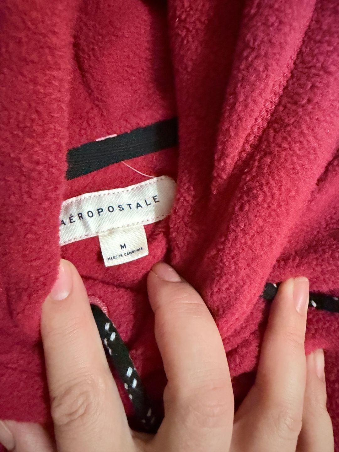 Aeropostale Fleece Hoodie Size M red Pullover 3